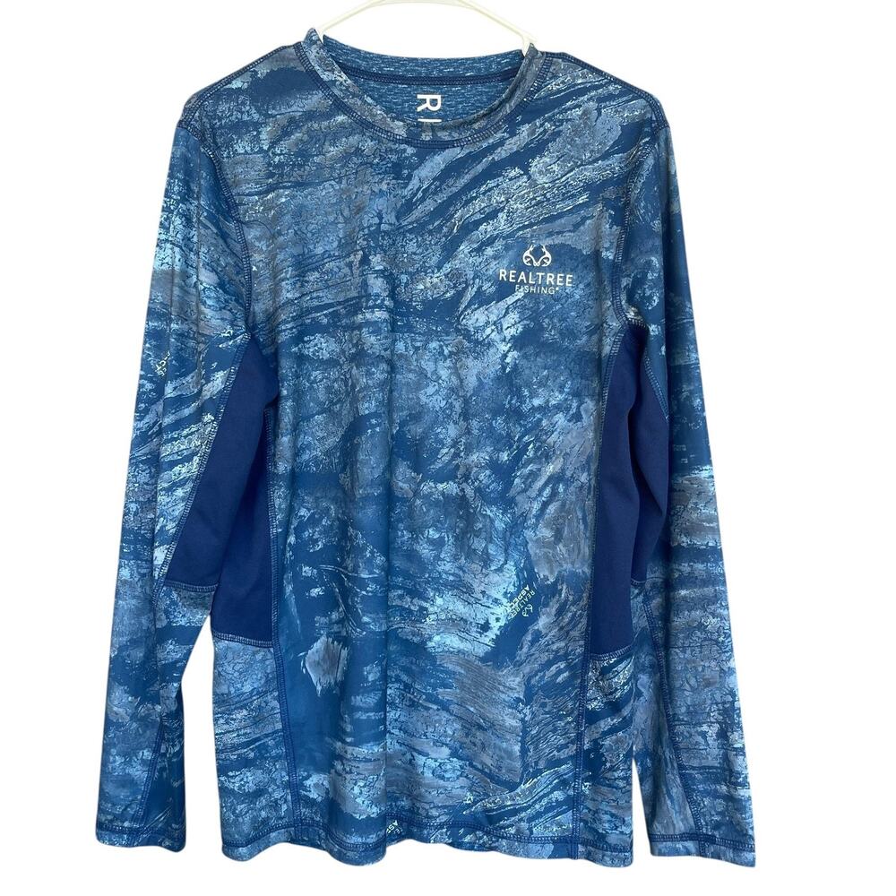 Realtree Fishing Shirt Small Long Sleeve Camo Recycled Polyester UPF Outdoor